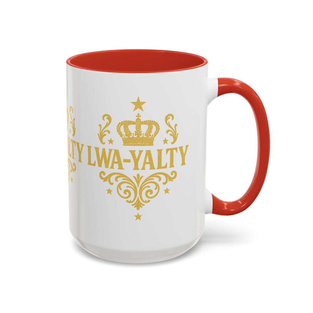 Regal Crown Accent Coffee Mug - Royalty Lwa-Yalty, Unique Gift for Coffee Lovers, Home Decor, Birthday, Celebration - Wayal Store