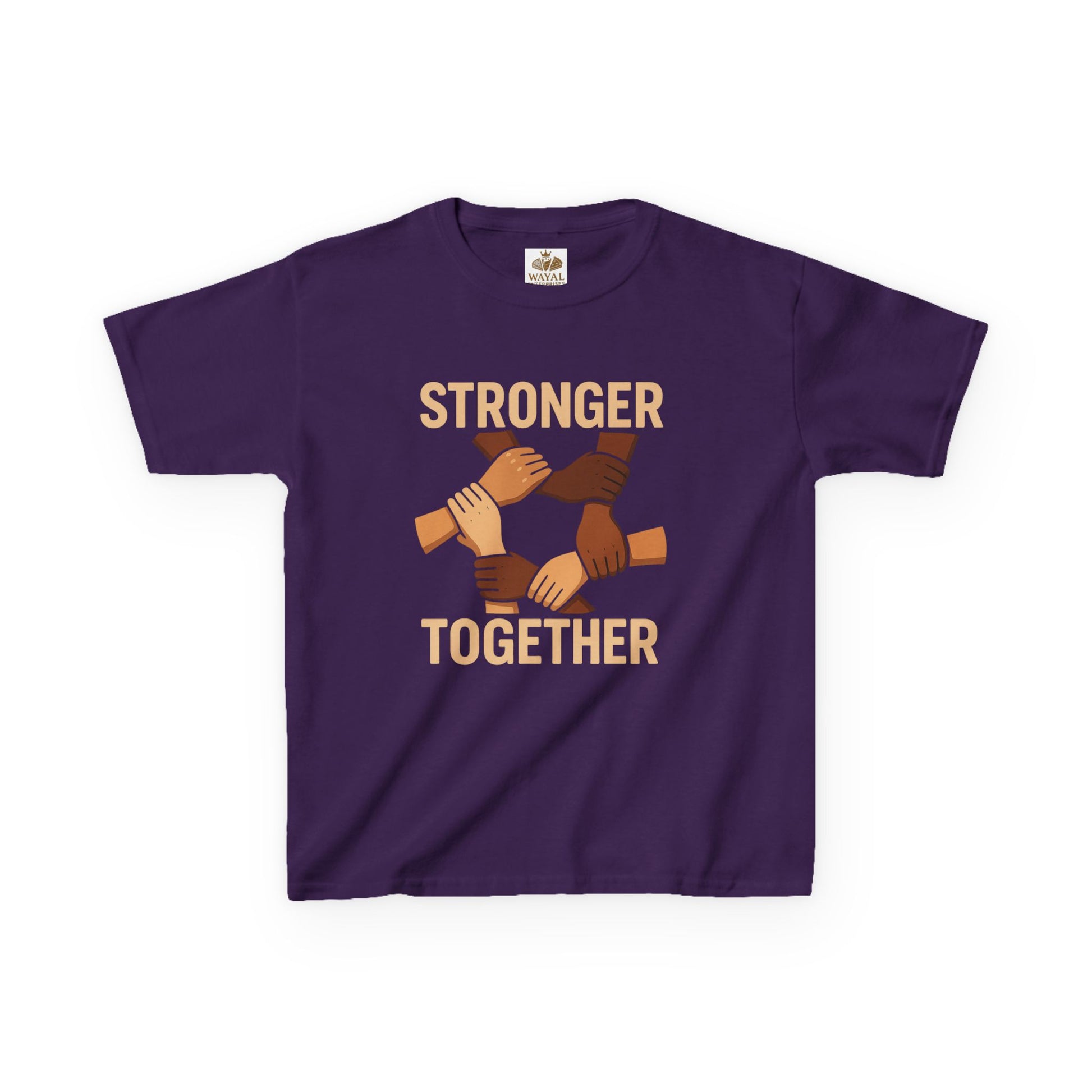 Kids T-Shirt Front | Stronger Together | Diversity, Unity, Friendship, Empowerment, Team Spirit - Wayal Store