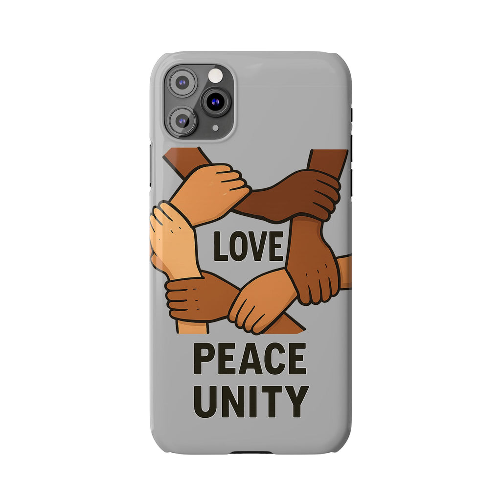 Unity Theme Slim Phone Cases - Love Peace Unity, Gift for Activists, Phone Accessories for Peace Lovers, Unique Phone Covers - Wayal Store