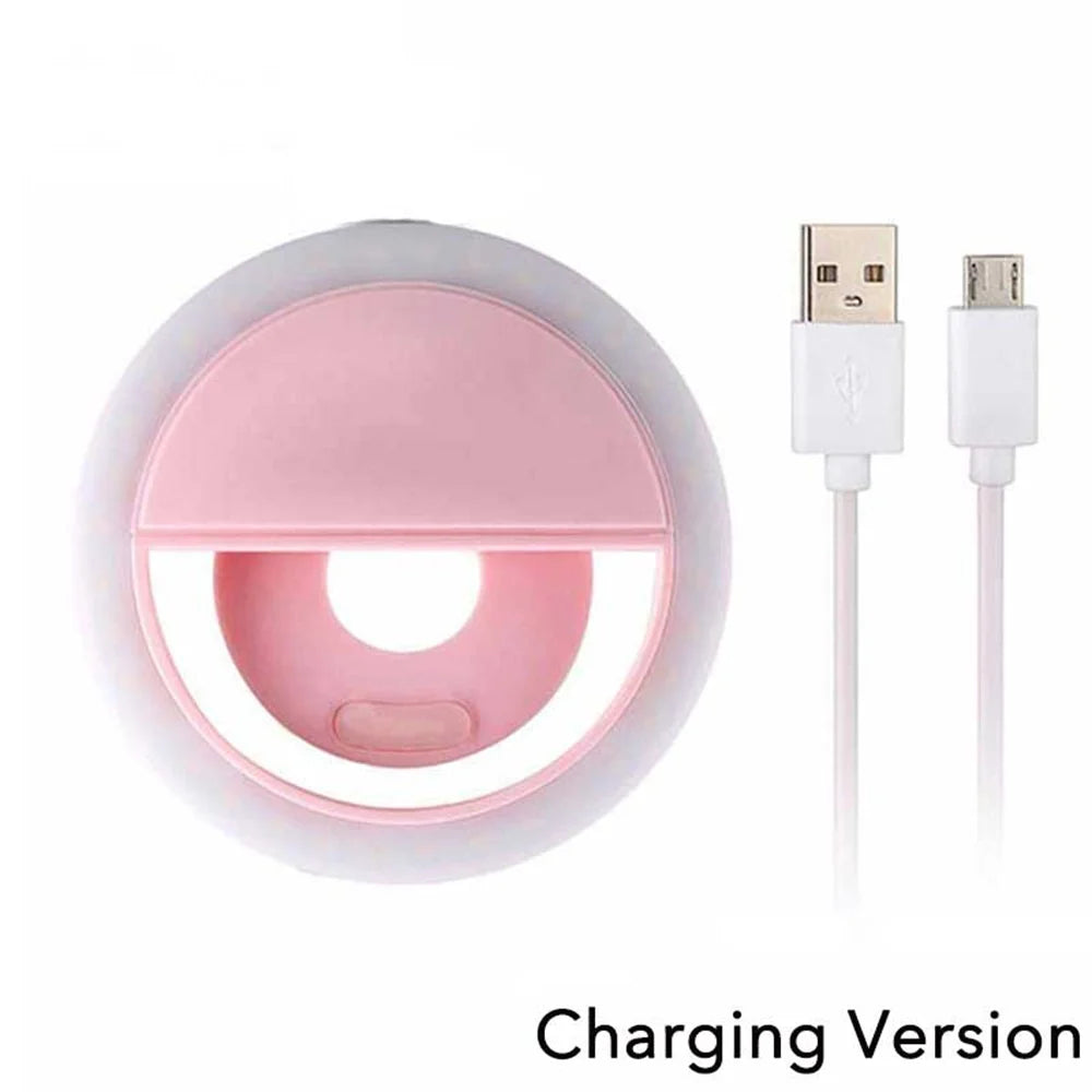 USB Charge Led Selfie Ring Light Mobile Phone Lens Lamp Adjustable Live Brightness Portable Rechargeable Selfie Fill Ring Light - Wayal Store