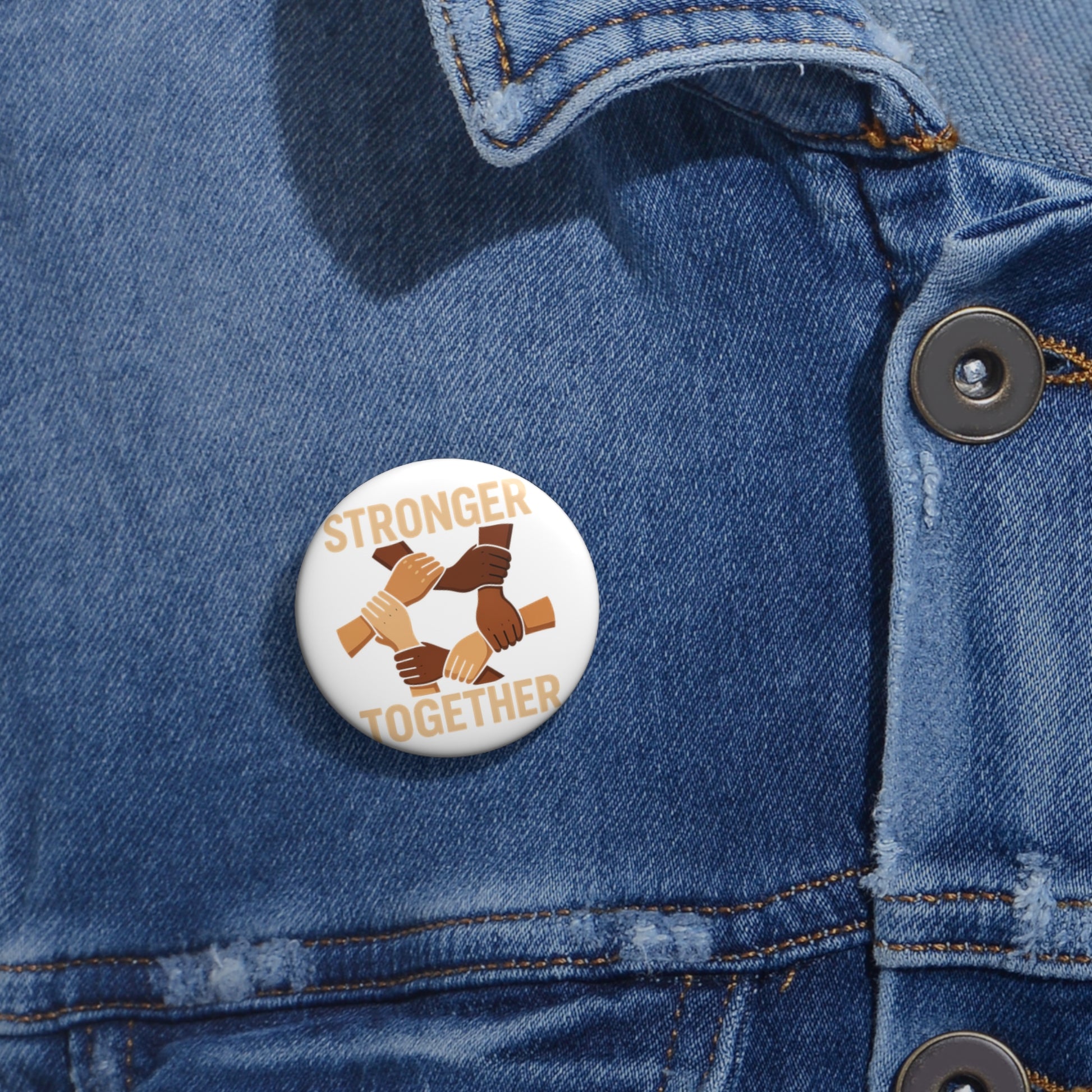 Custom Pin Buttons: Stronger Together - Empowerment Buttons, Advocacy Gifts, Friendship Badges, Community Pride, Social Justice - Wayal Store