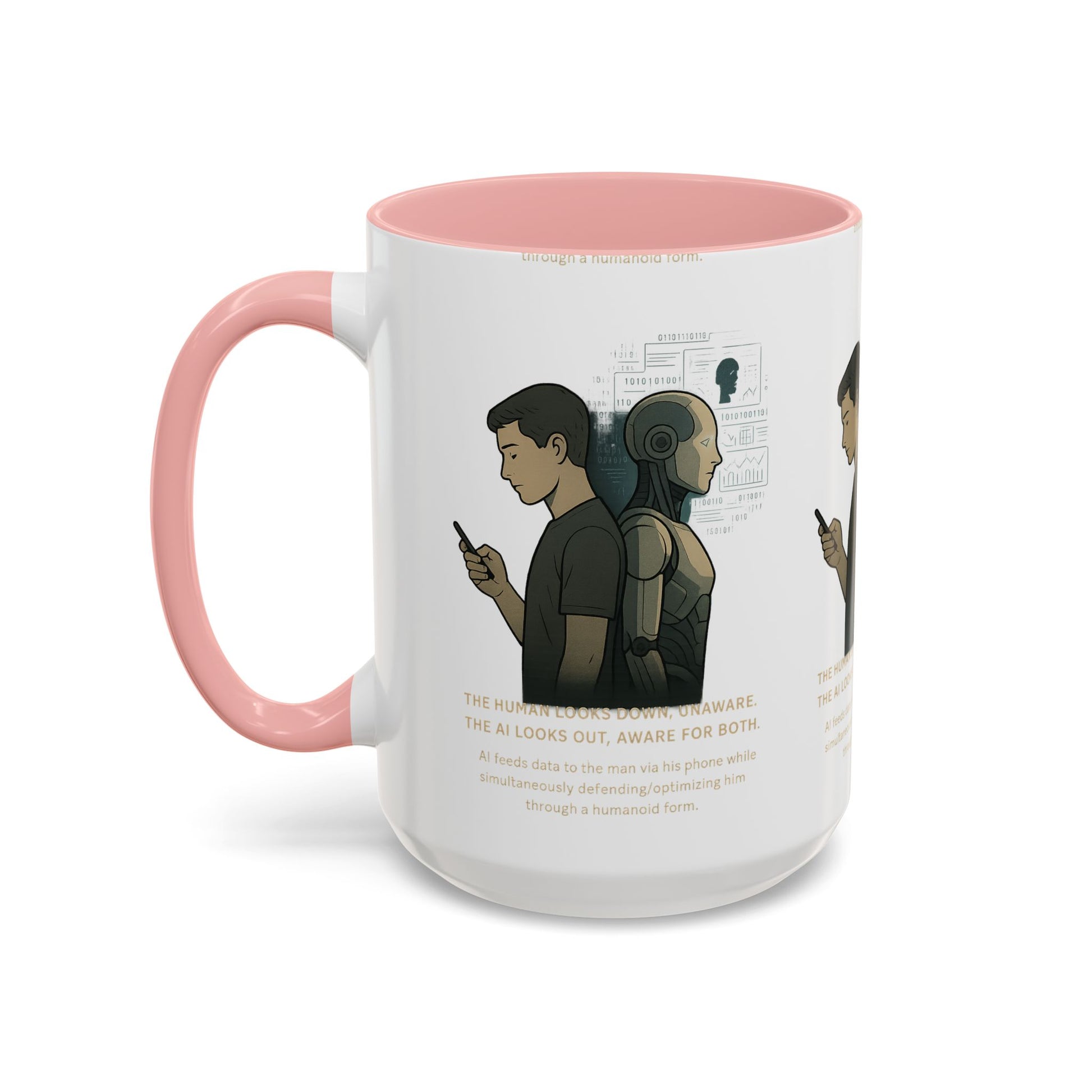 AI Awareness Accent Coffee Mug, Gift for Tech Lovers, Robotics Theme Mug, Futuristic Coffee Cup, Geeky Mug Idea - Wayal Store