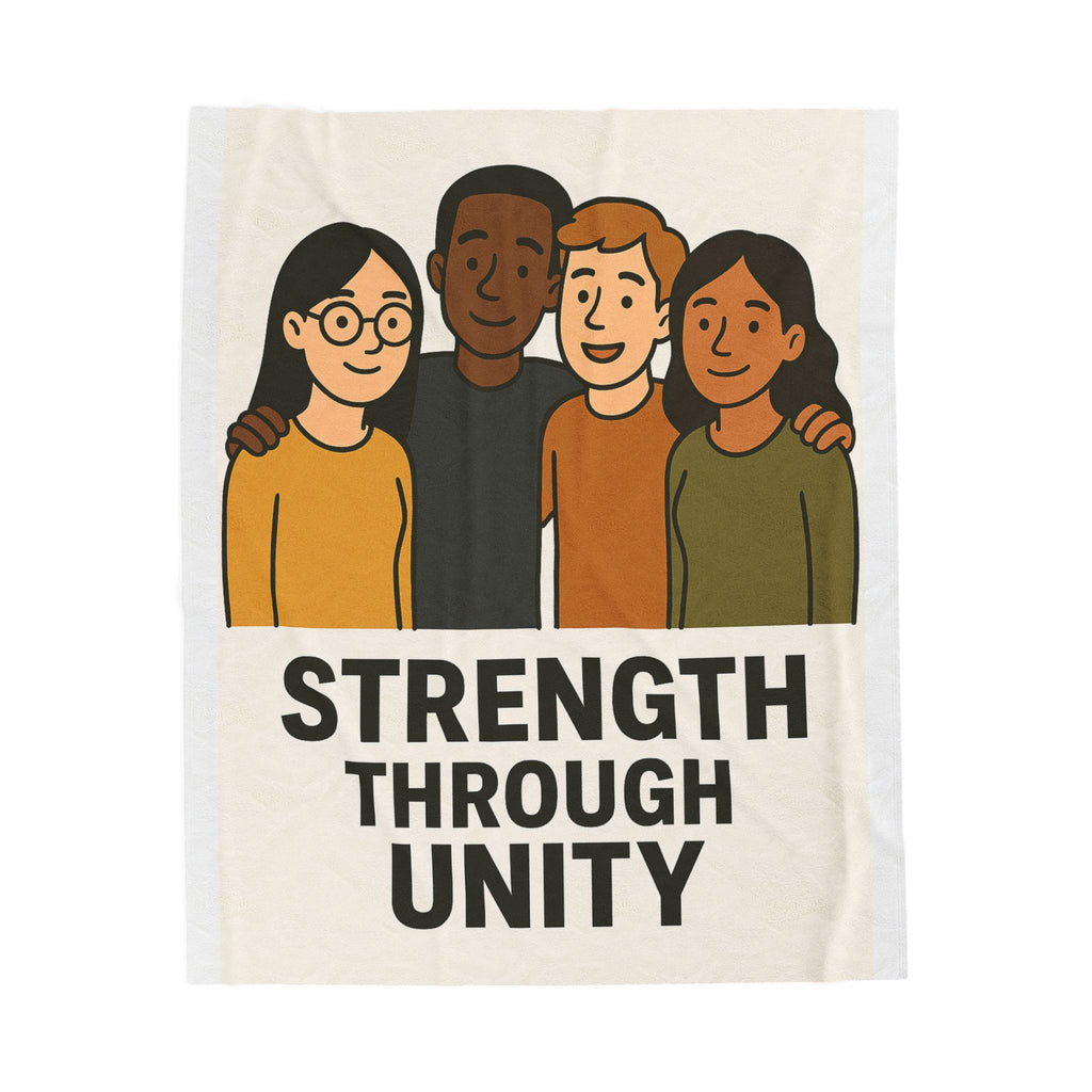 Unity Themed Velveteen Plush Blanket - Cozy Home Decor, Gift for Friends, Affirmation Blanket, Warmth & Togetherness, Inspirational - Wayal Store