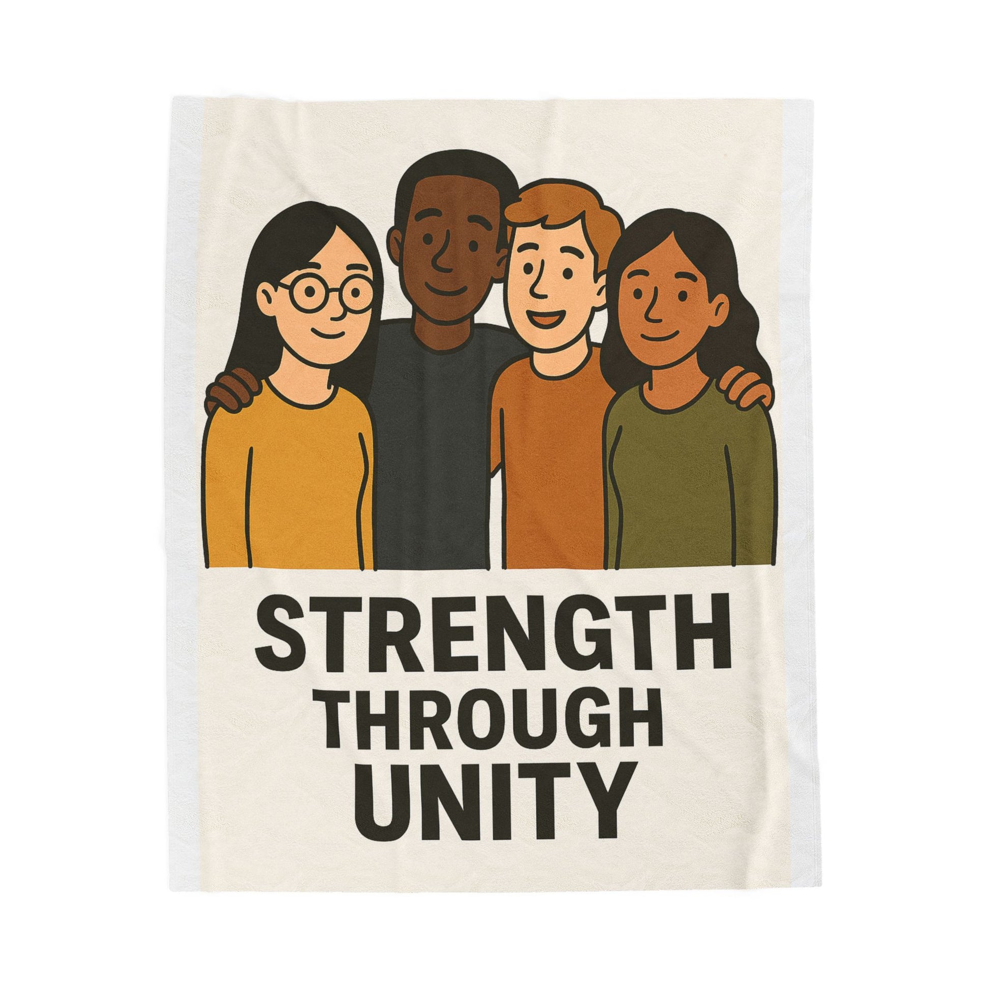 Unity Themed Velveteen Plush Blanket - Cozy Home Decor, Gift for Friends, Affirmation Blanket, Warmth & Togetherness, Inspirational - Wayal Store