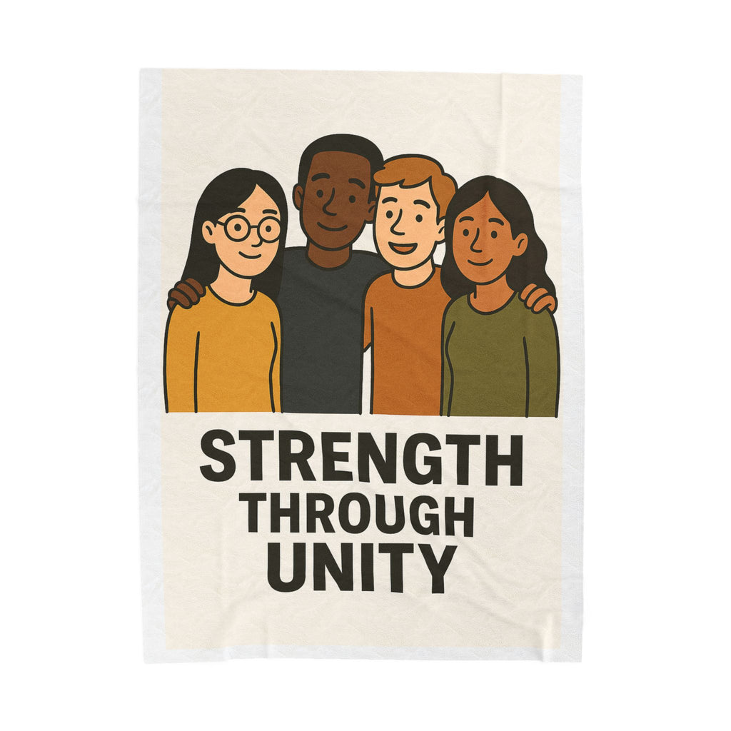Unity Themed Velveteen Plush Blanket - Cozy Home Decor, Gift for Friends, Affirmation Blanket, Warmth & Togetherness, Inspirational - Wayal Store