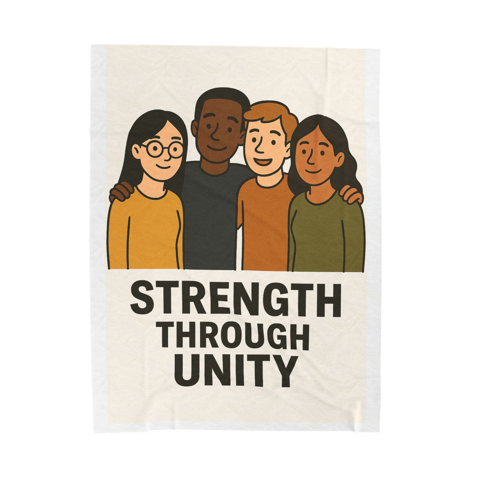 Unity Themed Velveteen Plush Blanket - Cozy Home Decor, Gift for Friends, Affirmation Blanket, Warmth & Togetherness, Inspirational - Wayal Store