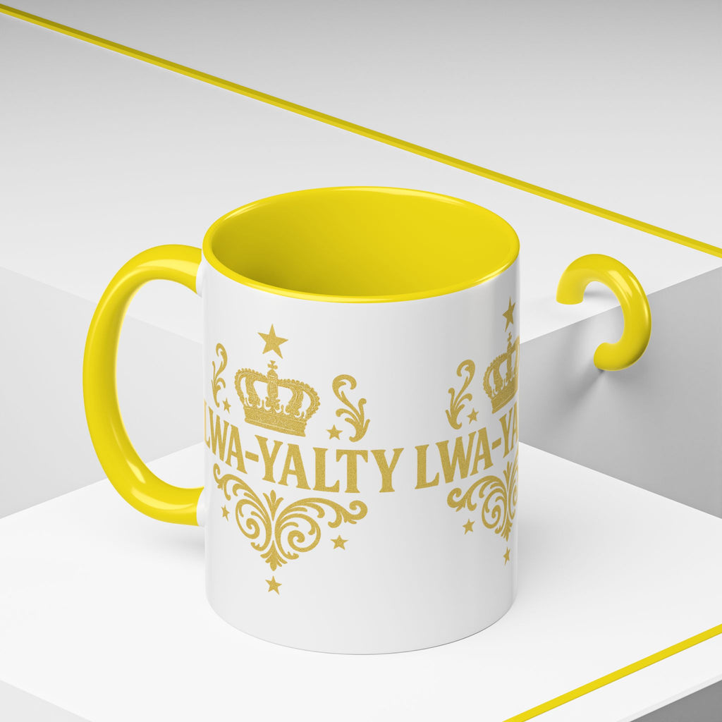 Regal Crown Accent Coffee Mug - Royalty Lwa-Yalty, Unique Gift for Coffee Lovers, Home Decor, Birthday, Celebration - Wayal Store