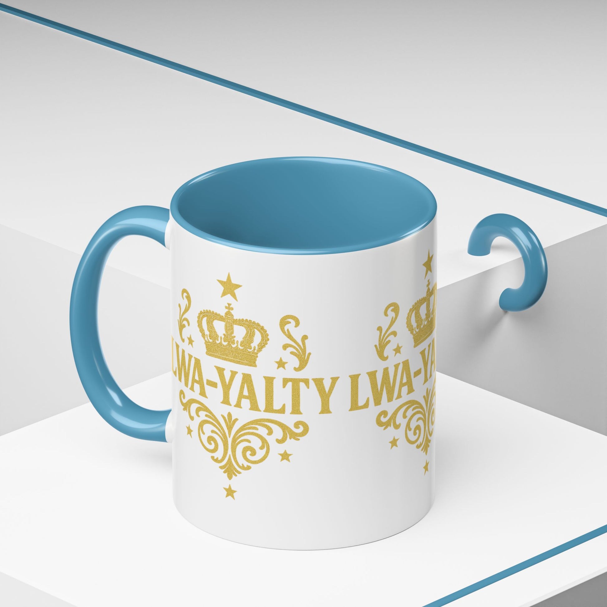 Regal Crown Accent Coffee Mug - Royalty Lwa-Yalty, Unique Gift for Coffee Lovers, Home Decor, Birthday, Celebration - Wayal Store