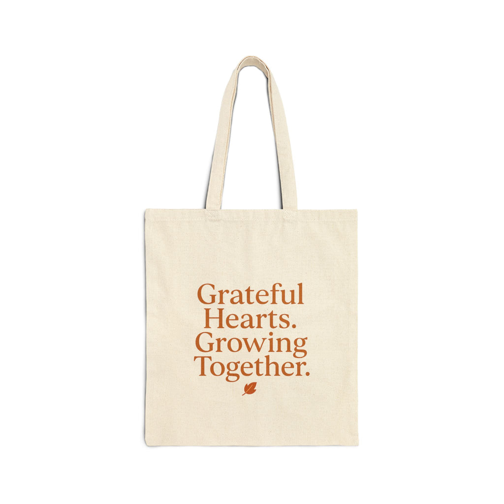 Thanksgiving Tote Bag - Grateful Hearts & Happy Thanksgiving Design