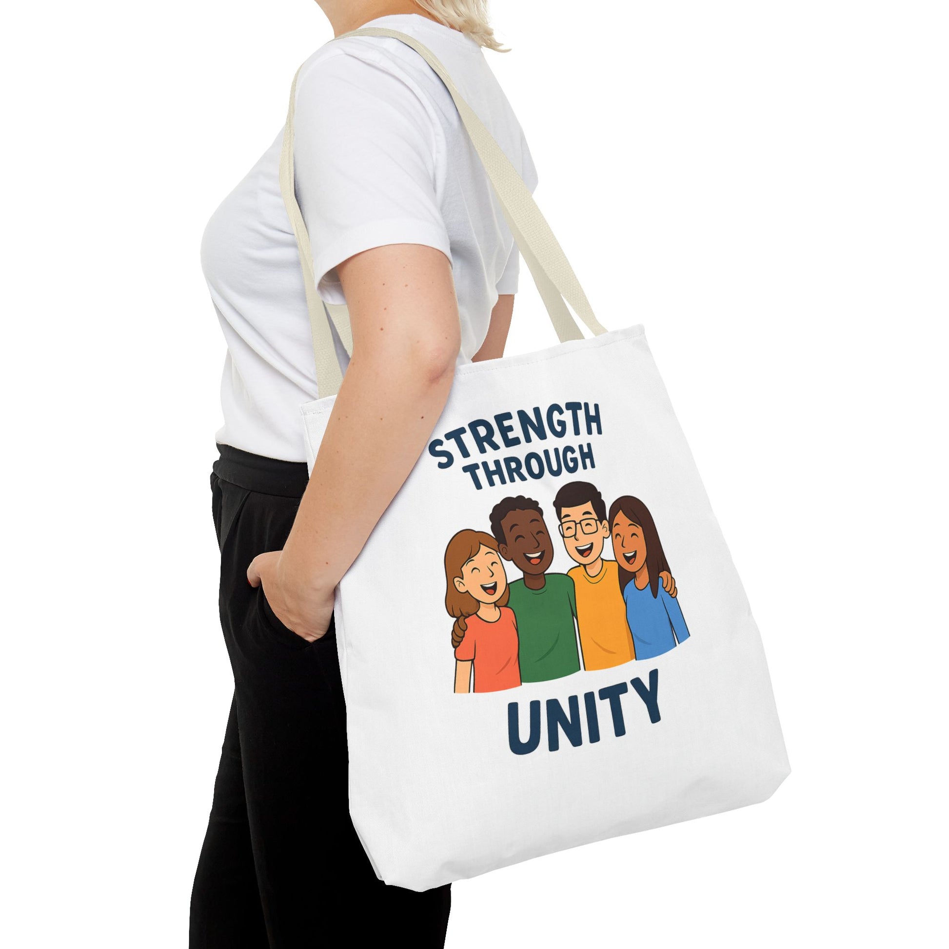 Unity Tote Bag | Strength Through Unity | Eco-Friendly Tote | Gift for Friends | Motivational Carryall | Community Spirit Bag - Wayal Store