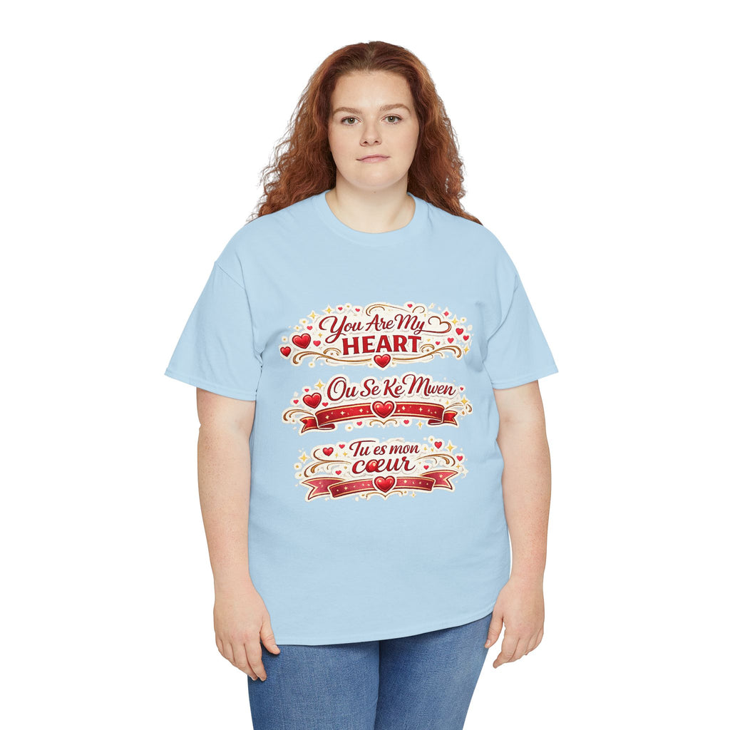 Heart Love Tee — "You Are My Heart / Tu es mon coeur" Romantic Valentine T-Shirt - Wayal Store