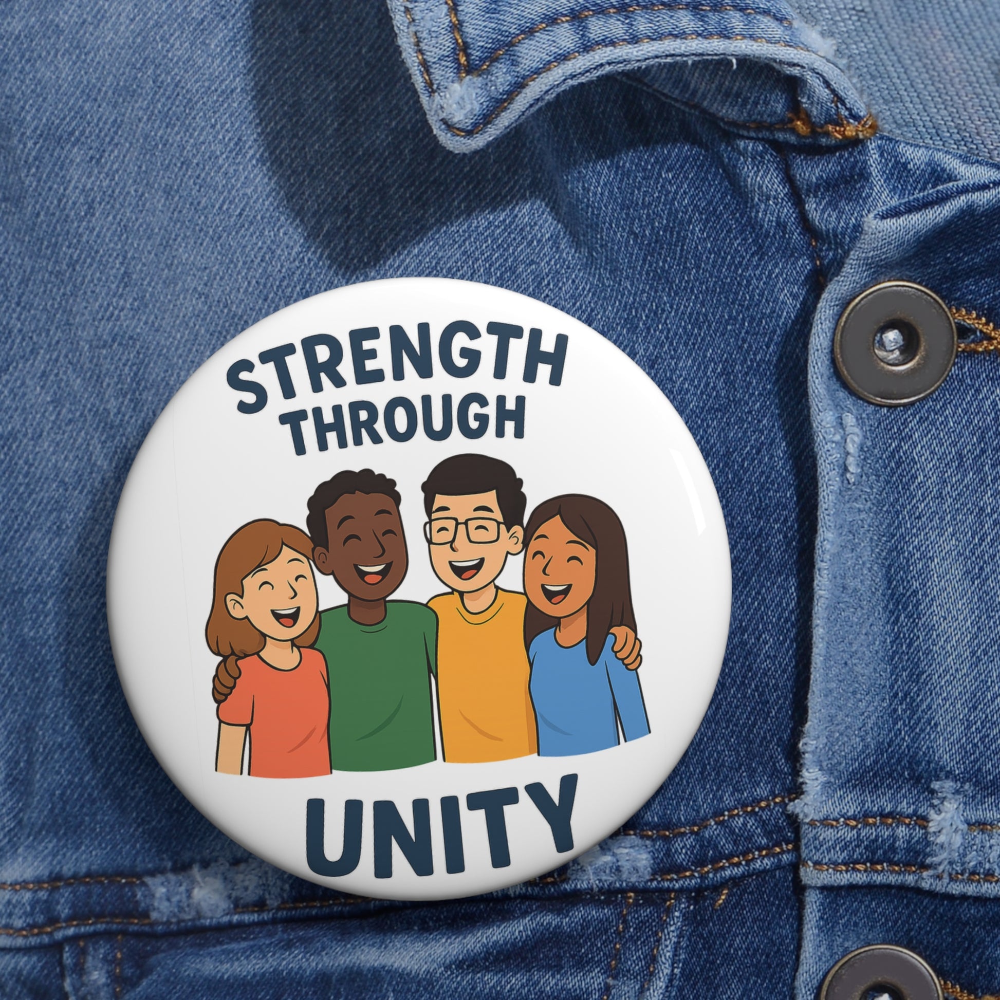 Custom| Strength Through Unity |Pin Buttons - Wayal Store
