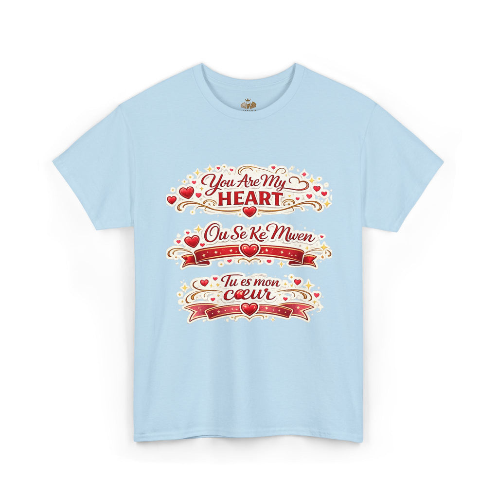 Heart Love Tee — "You Are My Heart / Tu es mon coeur" Romantic Valentine T-Shirt - Wayal Store