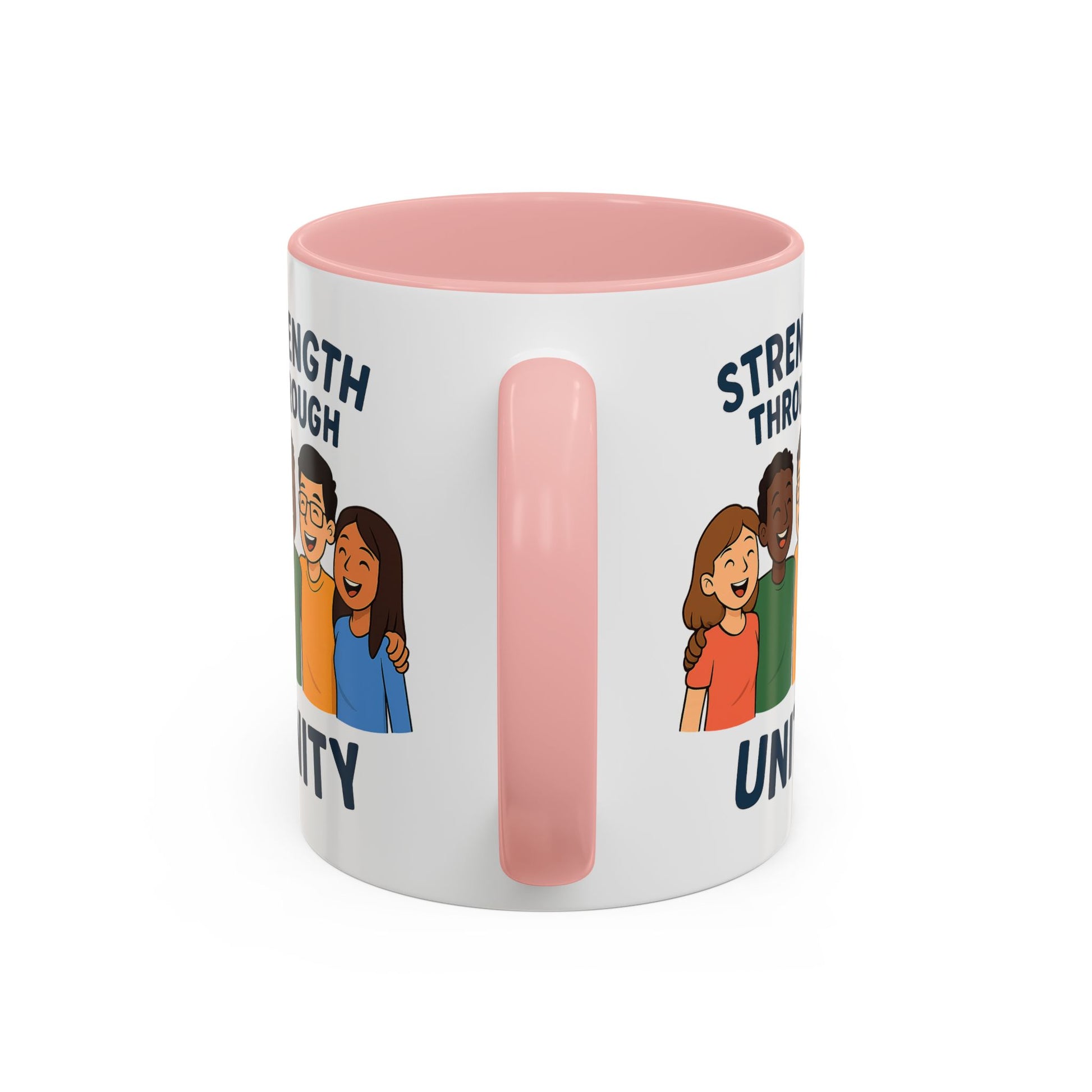 Unity-Themed Accent Coffee Mug, Inspirational Gift, Team Spirit Mug, Friendship Celebration Cup, Multicultural Unity Design - Wayal Store