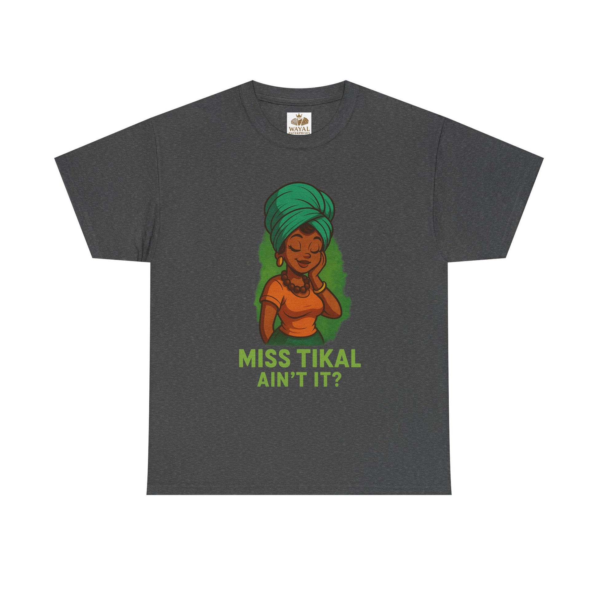Miss Tikal Unisex Heavy Cotton Tee - Fun Casual Wear, Graphic Tee, Gift for Her, Summer Vibes, Unique T-Shirt - Wayal Store