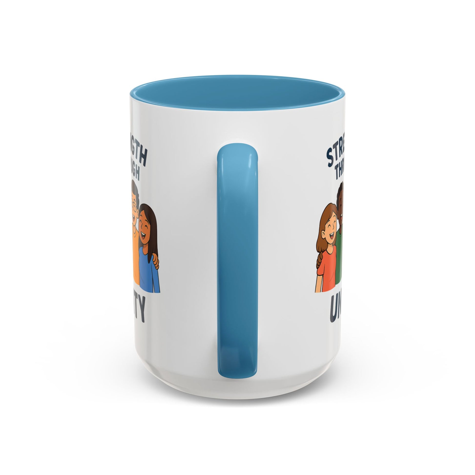 Unity-Themed Accent Coffee Mug, Inspirational Gift, Team Spirit Mug, Friendship Celebration Cup, Multicultural Unity Design - Wayal Store