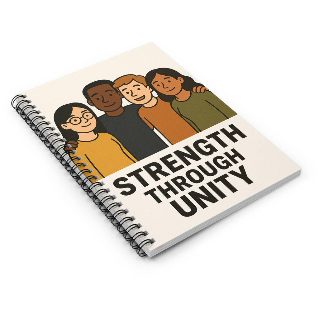 Empowering Spiral Notebook - Strength Through Unity, Inspirational Journal, Gift for Friends, Back to School Supplies, Diversity Notebook - Wayal Store