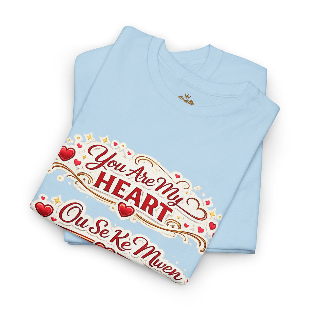 Heart Love Tee — "You Are My Heart / Tu es mon coeur" Romantic Valentine T-Shirt - Wayal Store