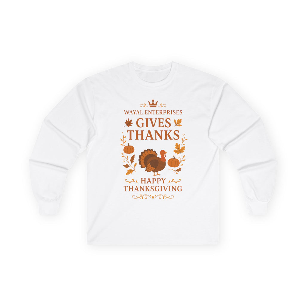 Thanksgiving Long Sleeve Tee - Gives Thanks Design - Wayal Store