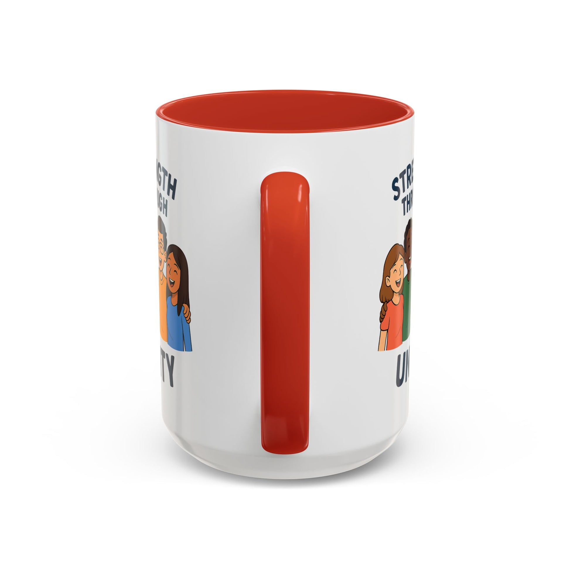 Unity-Themed Accent Coffee Mug, Inspirational Gift, Team Spirit Mug, Friendship Celebration Cup, Multicultural Unity Design - Wayal Store