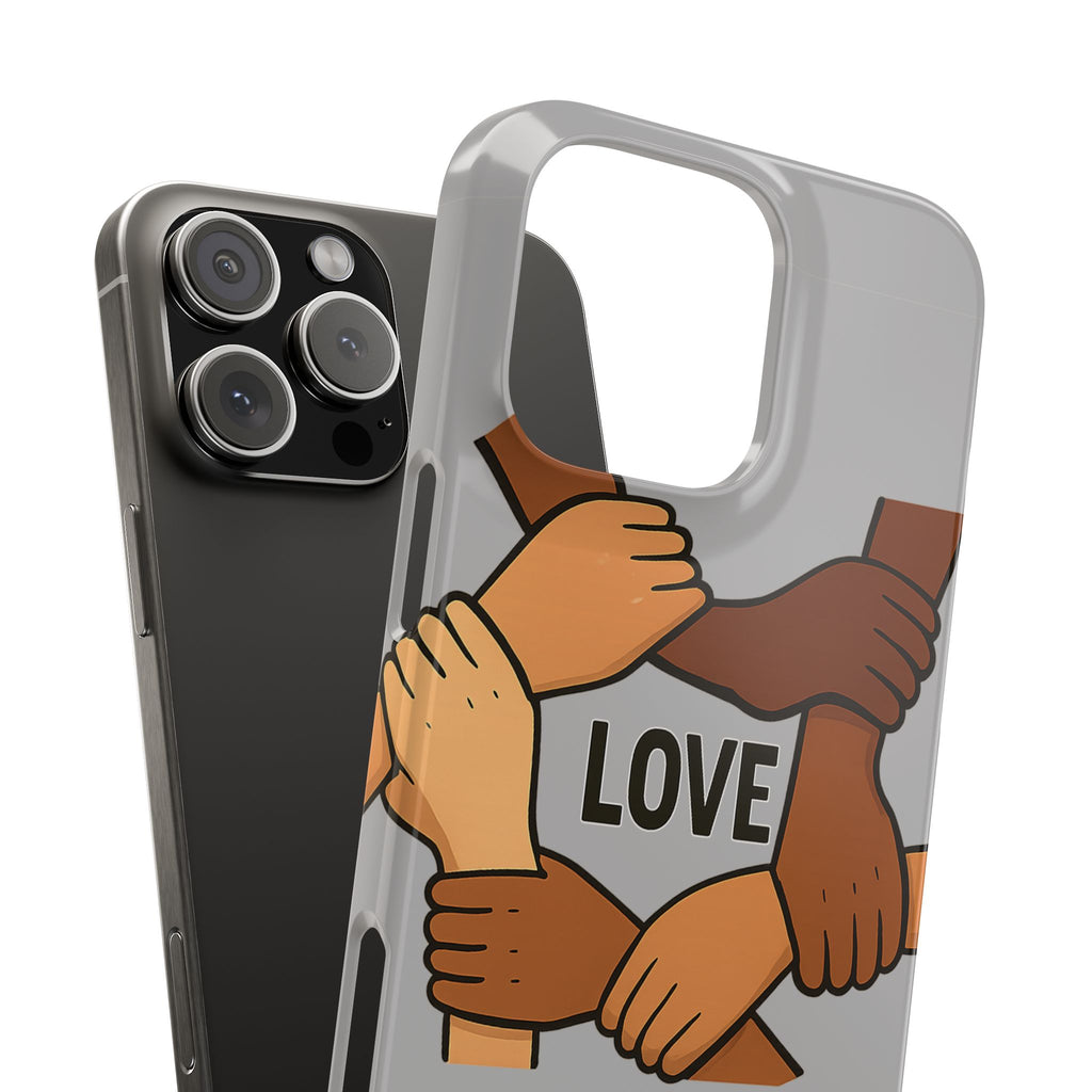 Unity Theme Slim Phone Cases - Love Peace Unity, Gift for Activists, Phone Accessories for Peace Lovers, Unique Phone Covers - Wayal Store