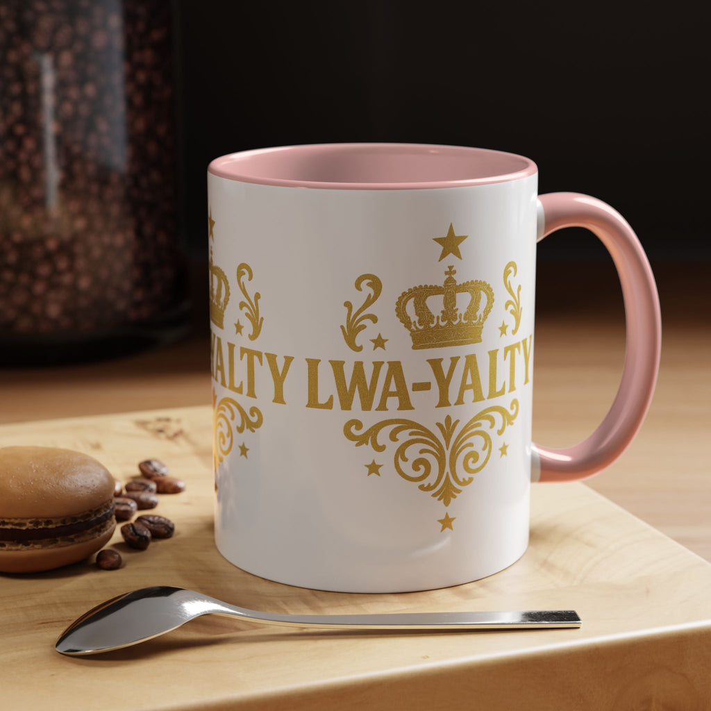 Regal Crown Accent Coffee Mug - Royalty Lwa-Yalty, Unique Gift for Coffee Lovers, Home Decor, Birthday, Celebration - Wayal Store