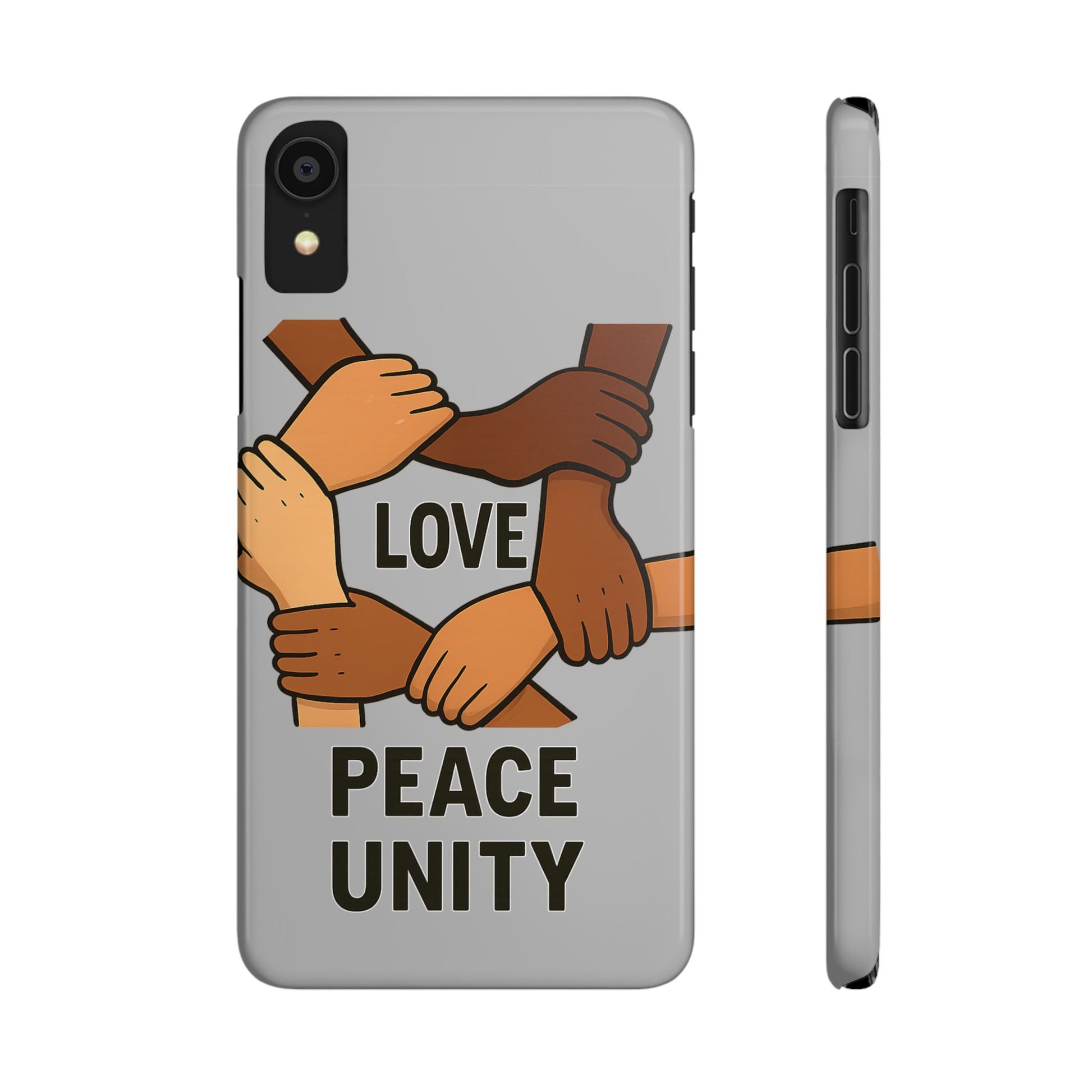 Unity Theme Slim Phone Cases - Love Peace Unity, Gift for Activists, Phone Accessories for Peace Lovers, Unique Phone Covers - Wayal Store