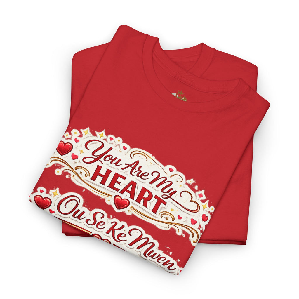 Heart Love Tee — "You Are My Heart / Tu es mon coeur" Romantic Valentine T-Shirt - Wayal Store