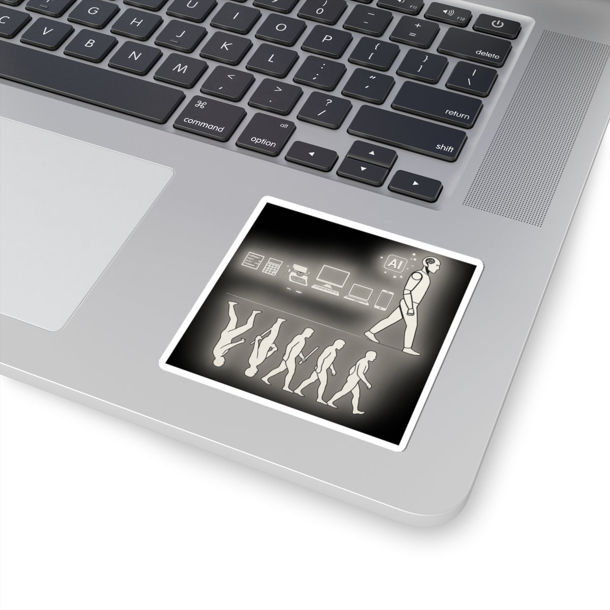 AI Evolution Kiss-Cut Stickers | Tech Lovers, Laptop Decor, Modern Art, Gift for Geeks, Futuristic Vibe - Wayal Store