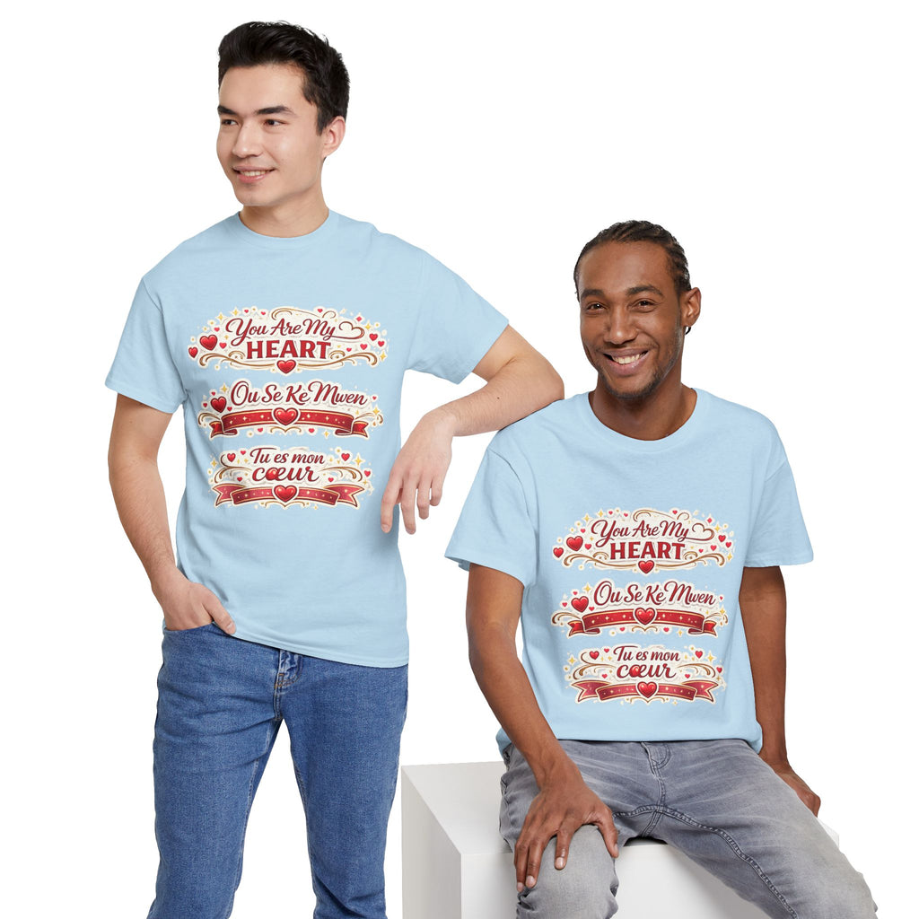 Heart Love Tee — "You Are My Heart / Tu es mon coeur" Romantic Valentine T-Shirt - Wayal Store