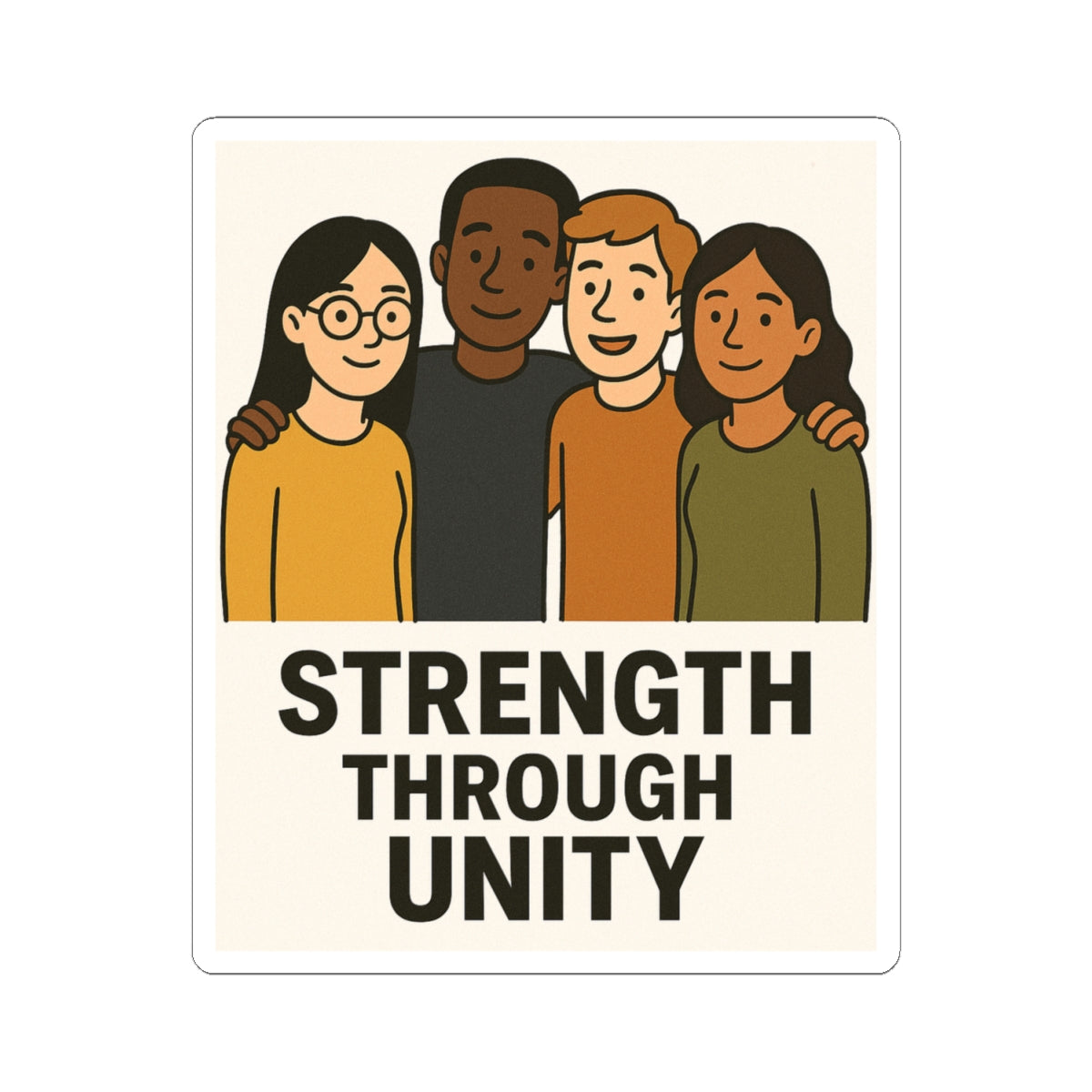 Unity Strength Kiss-Cut Stickers, Positive Affirmation, Inspirational Décor, Friendship Gifts, Diversity Sticker - Wayal Store