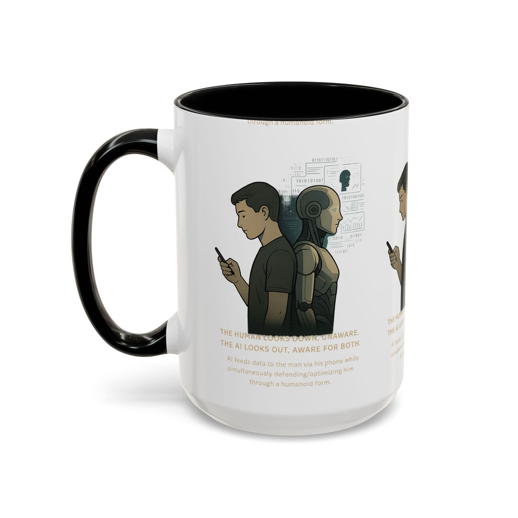 AI Awareness Accent Coffee Mug, Gift for Tech Lovers, Robotics Theme Mug, Futuristic Coffee Cup, Geeky Mug Idea - Wayal Store