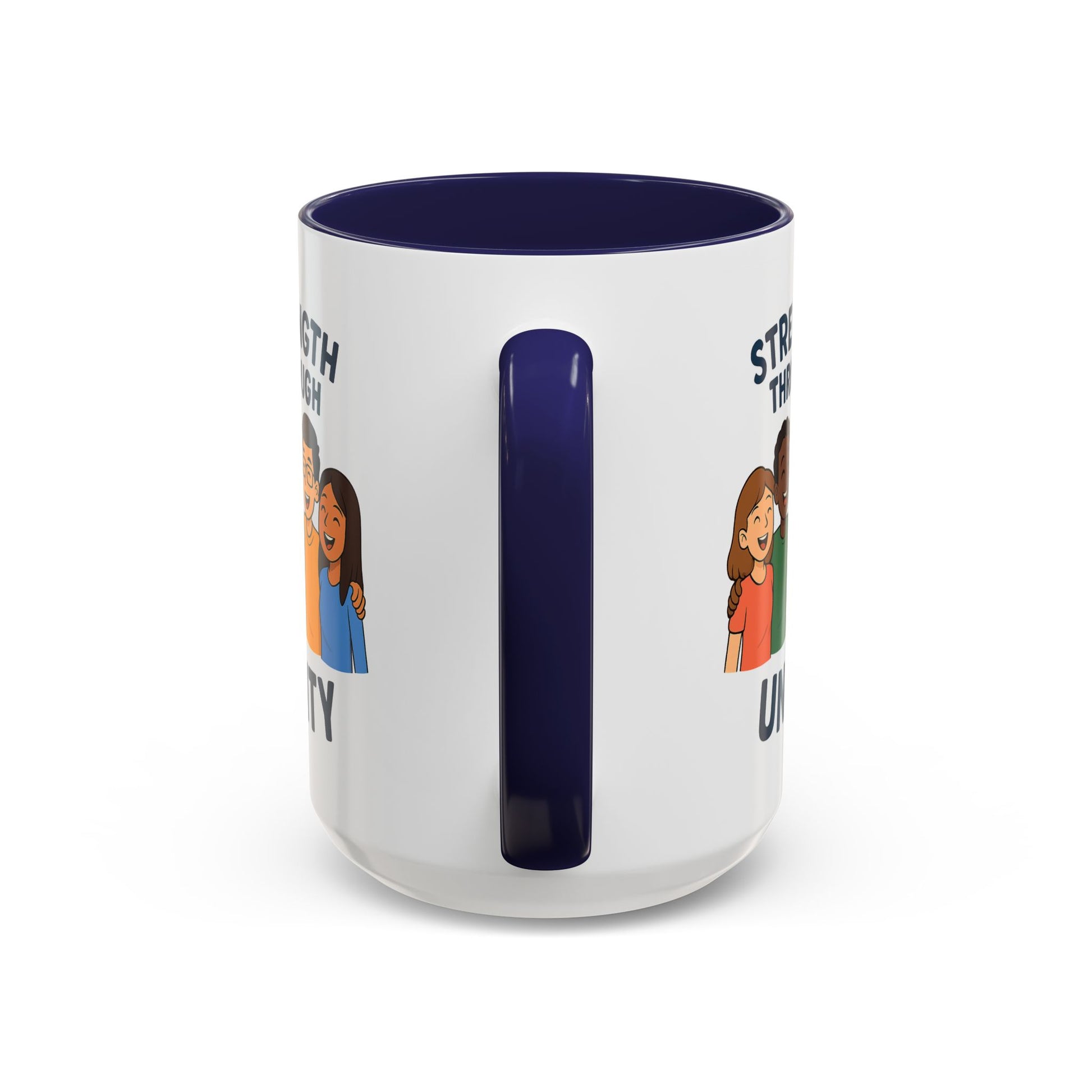 Unity-Themed Accent Coffee Mug, Inspirational Gift, Team Spirit Mug, Friendship Celebration Cup, Multicultural Unity Design - Wayal Store