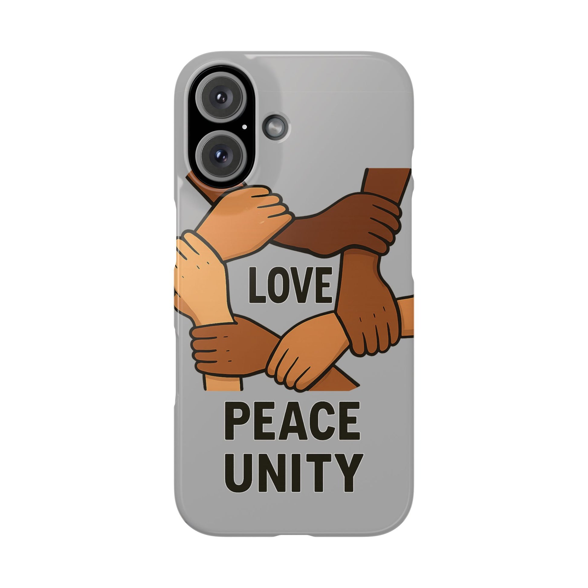 Unity Theme Slim Phone Cases - Love Peace Unity, Gift for Activists, Phone Accessories for Peace Lovers, Unique Phone Covers - Wayal Store