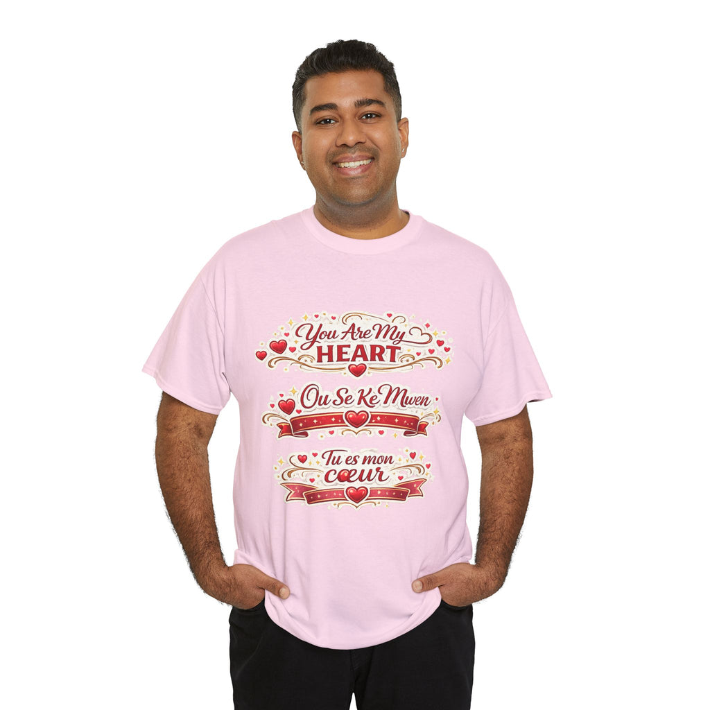 Heart Love Tee — "You Are My Heart / Tu es mon coeur" Romantic Valentine T-Shirt - Wayal Store