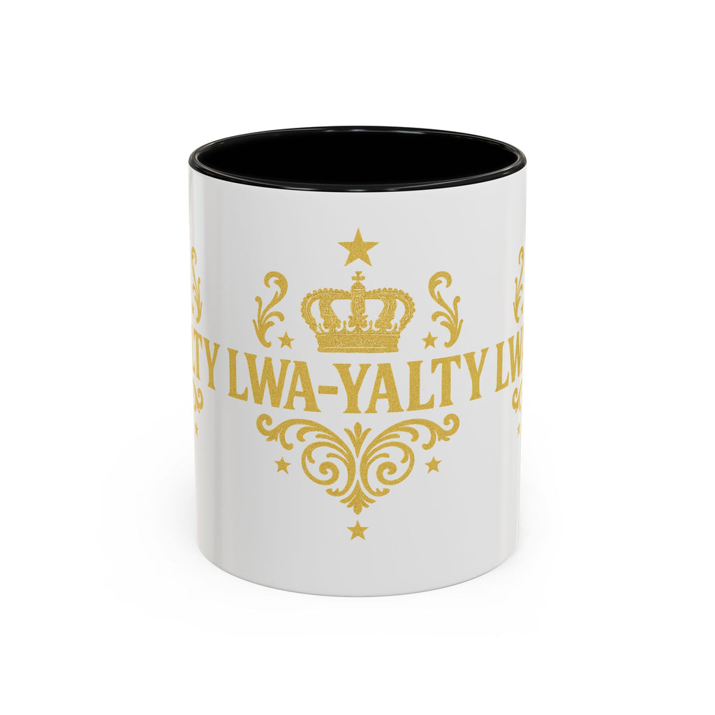 Regal Crown Accent Coffee Mug - Royalty Lwa-Yalty, Unique Gift for Coffee Lovers, Home Decor, Birthday, Celebration - Wayal Store