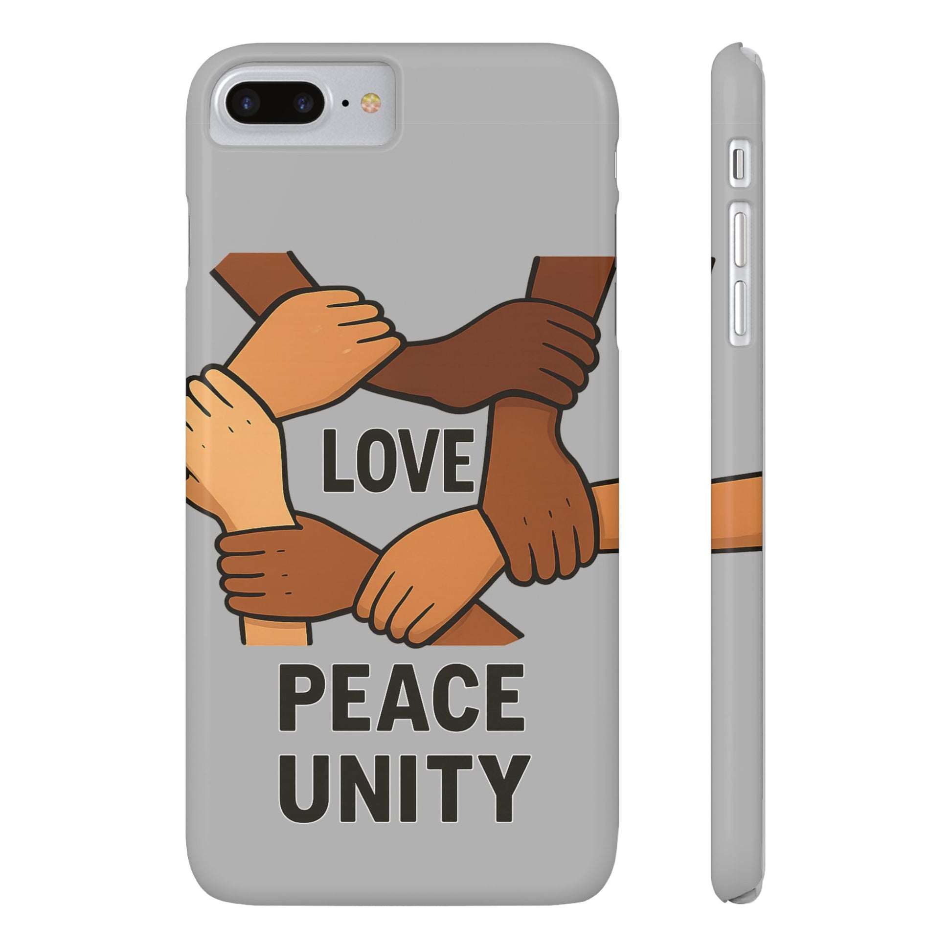 Unity Theme Slim Phone Cases - Love Peace Unity, Gift for Activists, Phone Accessories for Peace Lovers, Unique Phone Covers - Wayal Store