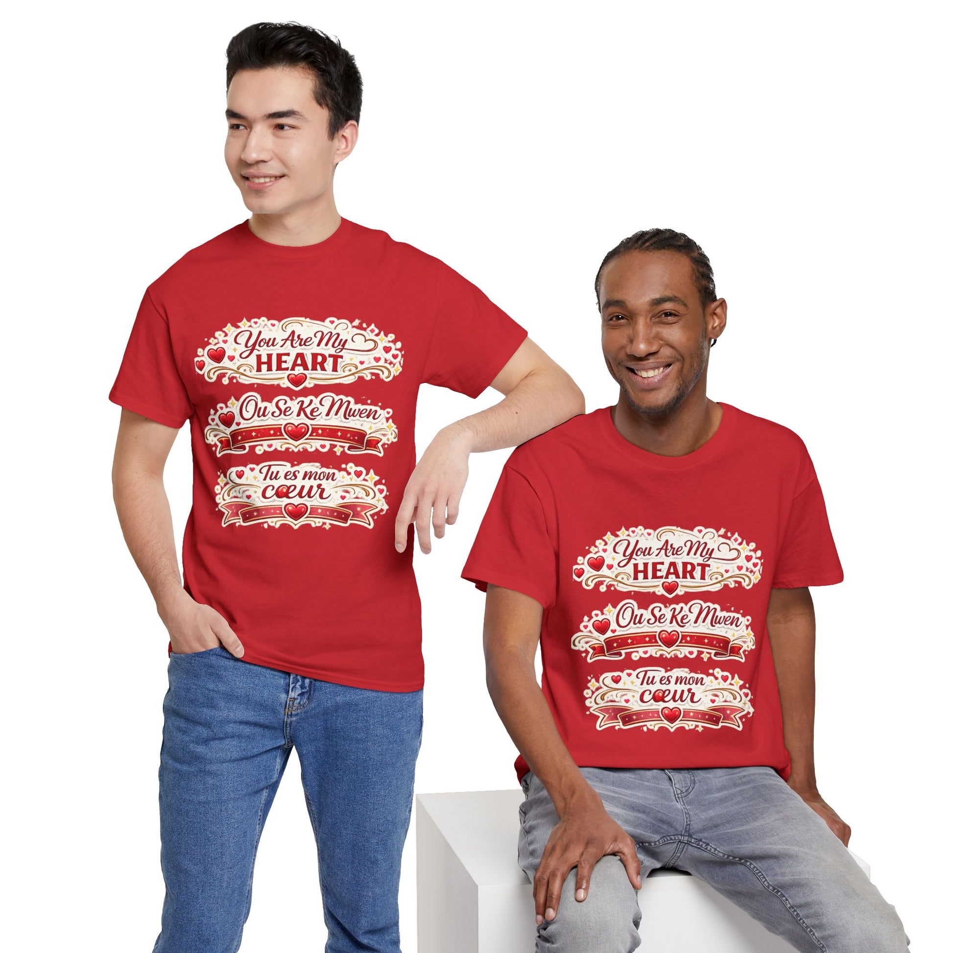 Heart Love Tee — "You Are My Heart / Tu es mon coeur" Romantic Valentine T-Shirt - Wayal Store