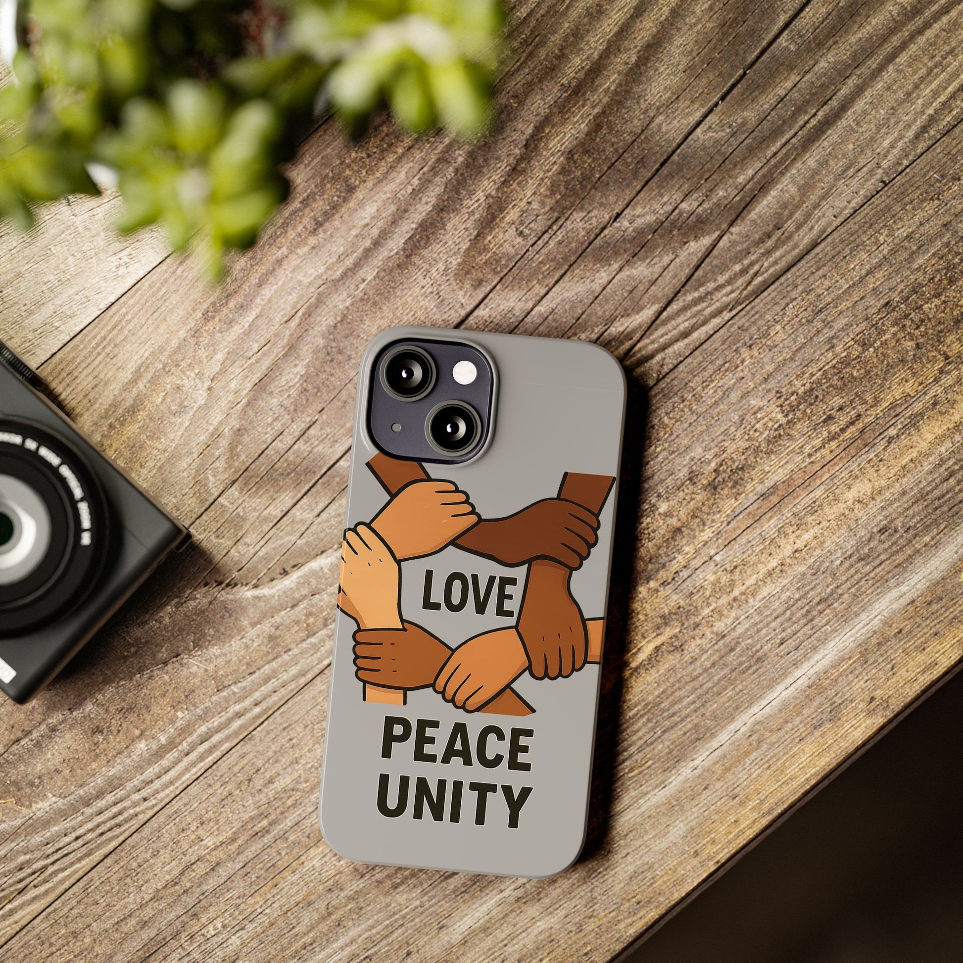 Unity Theme Slim Phone Cases - Love Peace Unity, Gift for Activists, Phone Accessories for Peace Lovers, Unique Phone Covers - Wayal Store