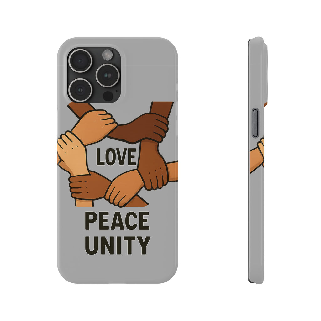 Unity Theme Slim Phone Cases - Love Peace Unity, Gift for Activists, Phone Accessories for Peace Lovers, Unique Phone Covers - Wayal Store