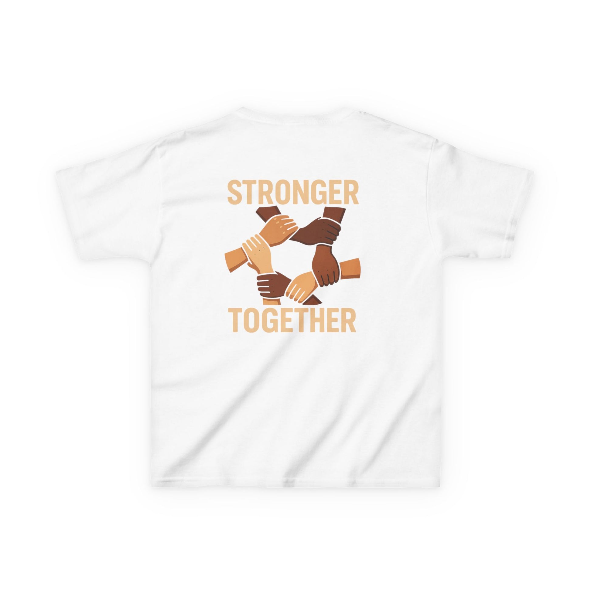 Kids T-Shirt Back | Stronger Together | Diversity, Unity, Friendship, Empowerment, Team Spirit - Wayal Store