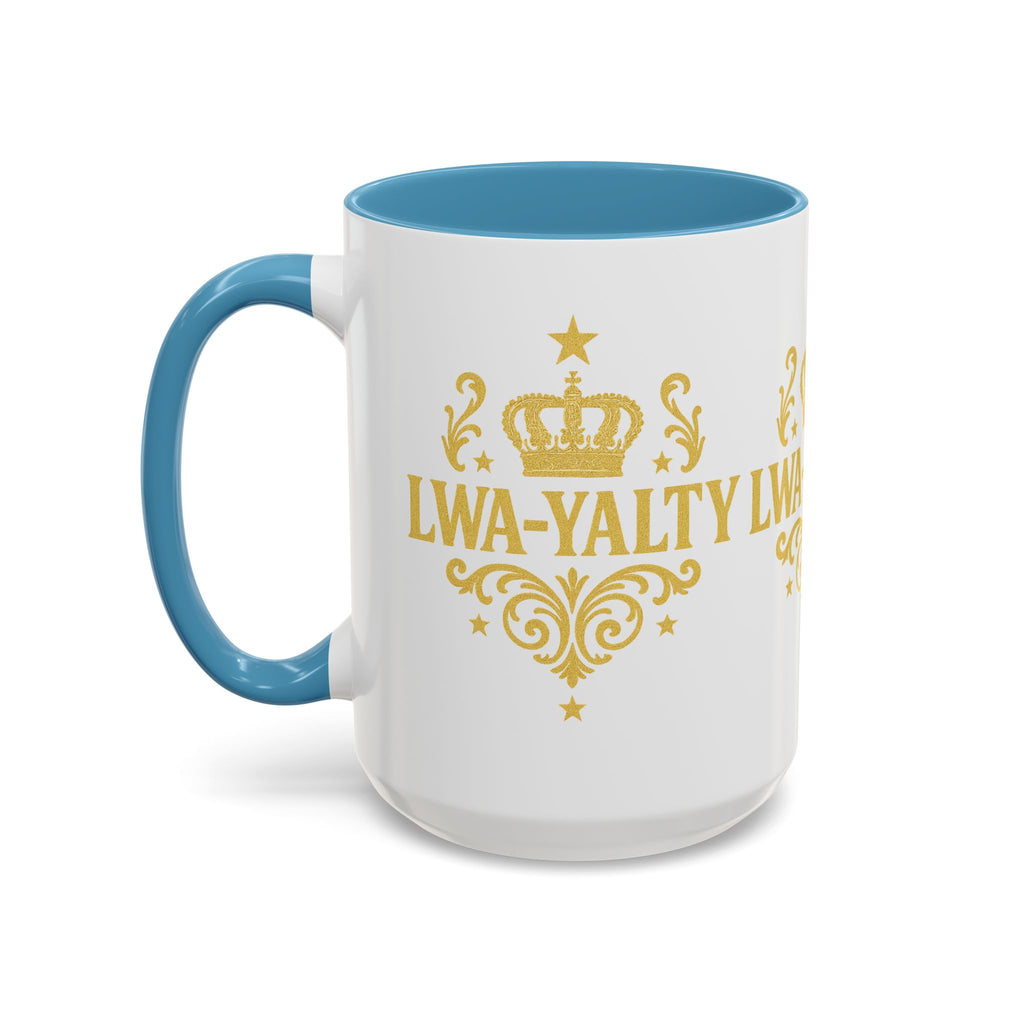 Regal Crown Accent Coffee Mug - Royalty Lwa-Yalty, Unique Gift for Coffee Lovers, Home Decor, Birthday, Celebration - Wayal Store