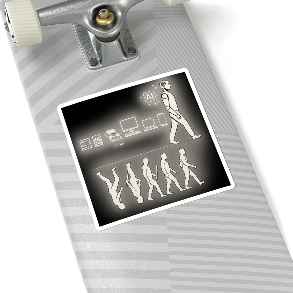 AI Evolution Kiss-Cut Stickers | Tech Lovers, Laptop Decor, Modern Art, Gift for Geeks, Futuristic Vibe - Wayal Store
