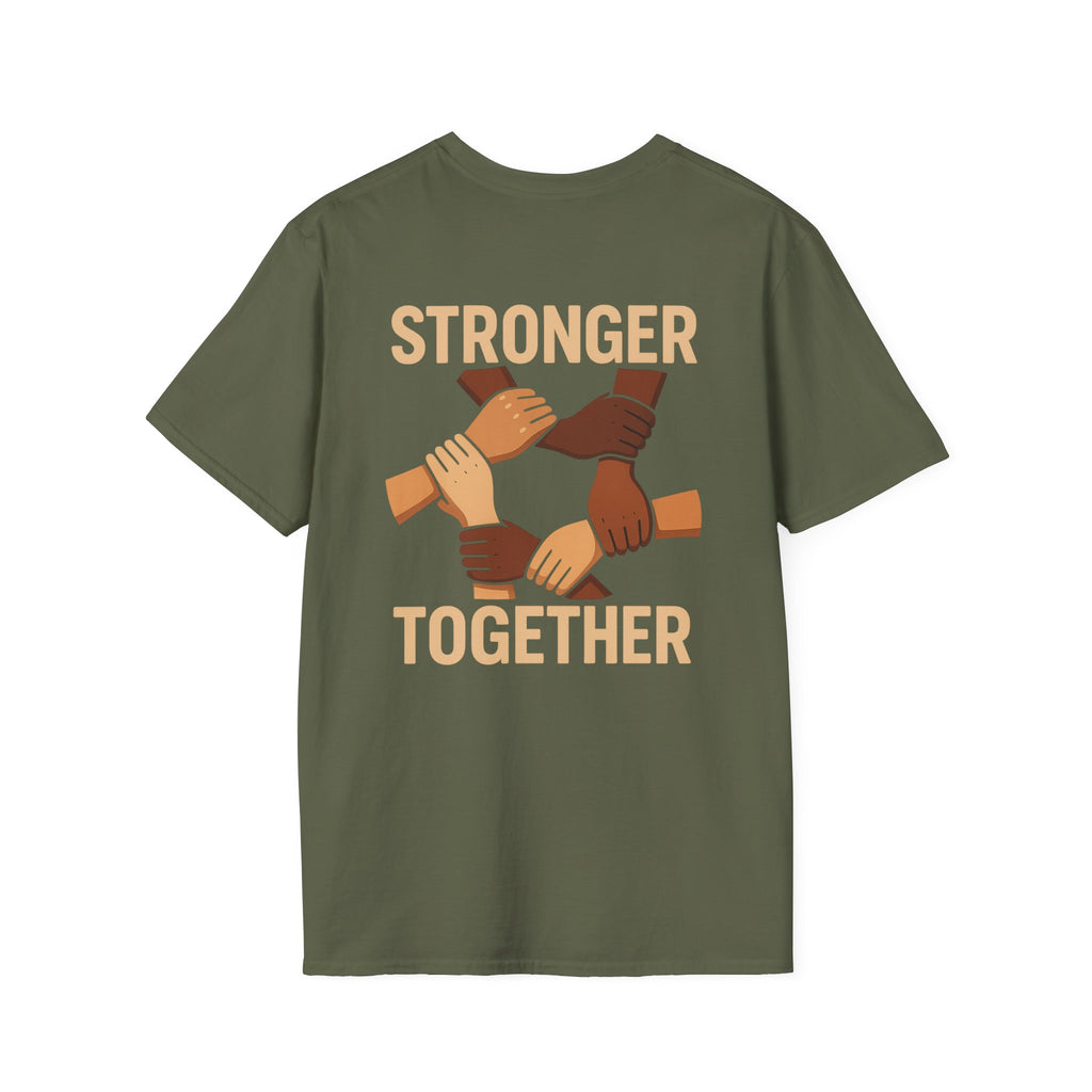 Unity T-Shirt Back: Stronger Together, Equality Shirt, Gift for Activists, Social Justice Tee, Community Engagement Wear, Inspirational Apparel - Wayal Store