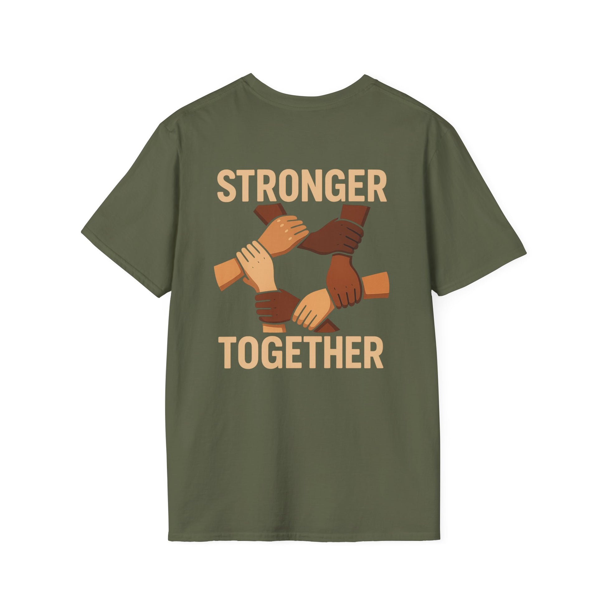 Unity T-Shirt Back: Stronger Together, Equality Shirt, Gift for Activists, Social Justice Tee, Community Engagement Wear, Inspirational Apparel - Wayal Store