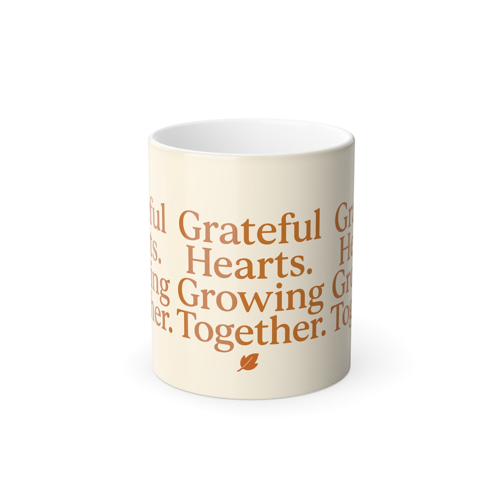 Grateful Hearts Color Changing Mug - 11oz Inspirational Coffee Cup