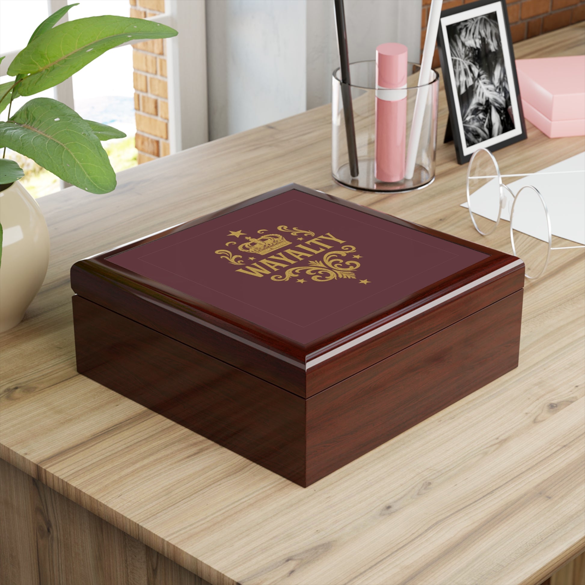 Elegant Black Jewelry Box with Gold 'Wayalty' Design, Luxurious Gift for Her, Keepsake Organizer, Bridal Shower Gift, Birthday Gift - Wayal Store