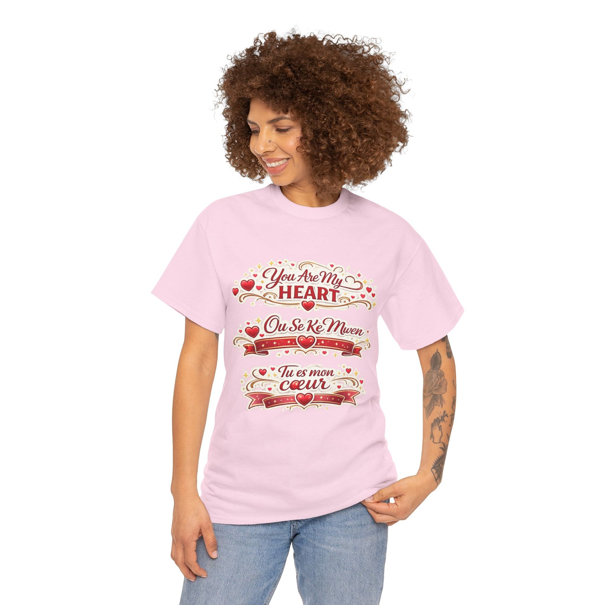 Heart Love Tee — "You Are My Heart / Tu es mon coeur" Romantic Valentine T-Shirt - Wayal Store