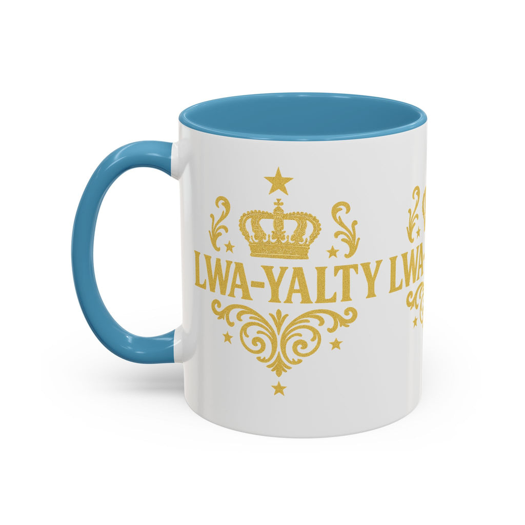 Regal Crown Accent Coffee Mug - Royalty Lwa-Yalty, Unique Gift for Coffee Lovers, Home Decor, Birthday, Celebration - Wayal Store