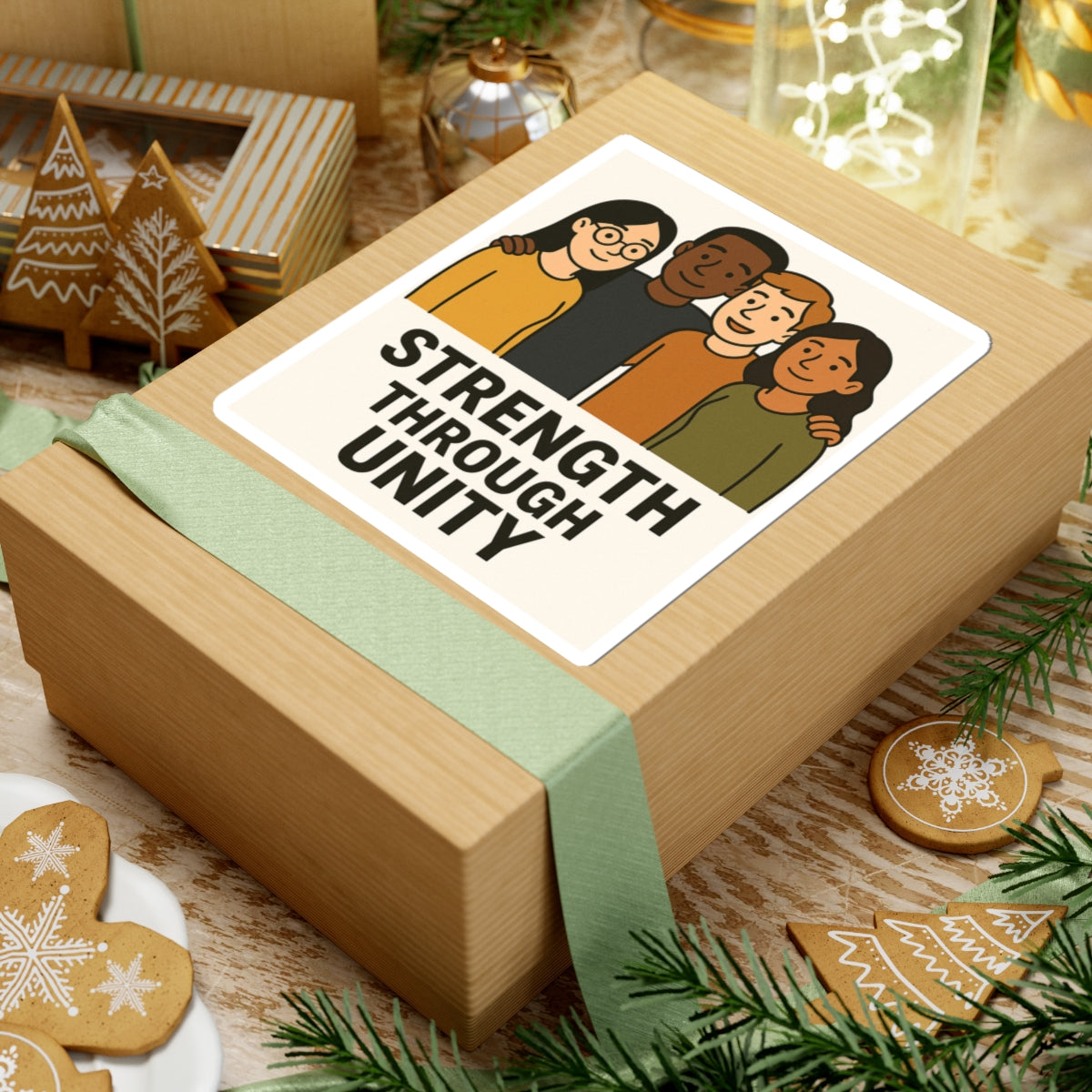 Unity Strength Kiss-Cut Stickers, Positive Affirmation, Inspirational Décor, Friendship Gifts, Diversity Sticker - Wayal Store